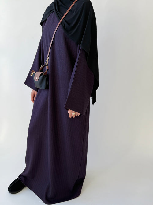Plum Pinstripe abayah
