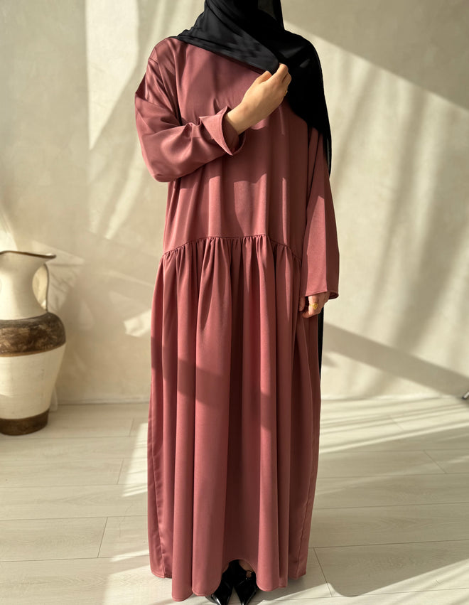 Dusty Pink ruched hem dress