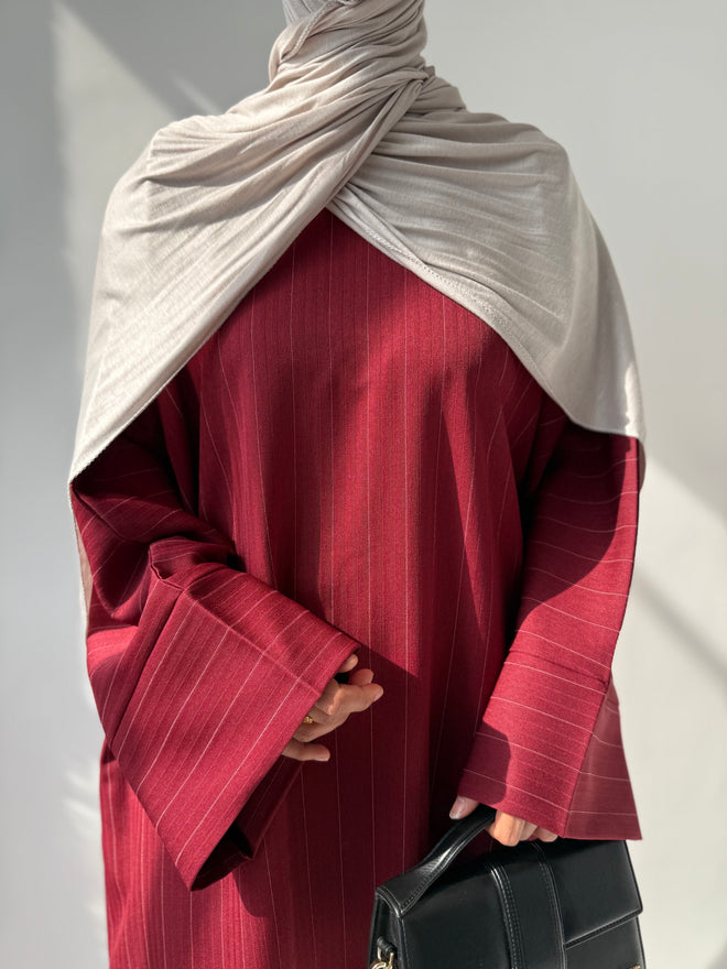Maroon Pinstripe abayah
