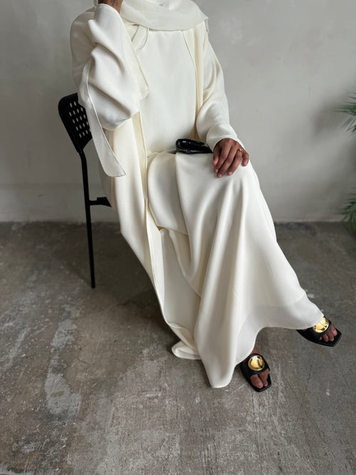 Soft Ivory abayah Set