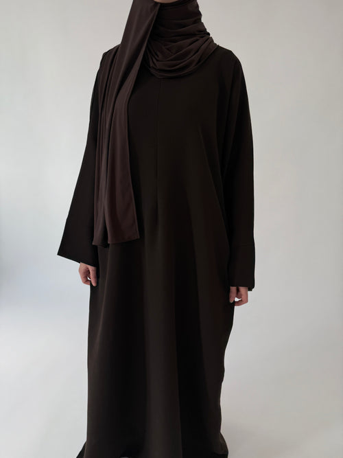 Soft Walnut abayah ZIP
