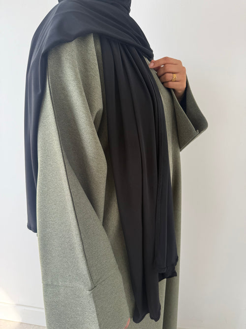 Khaki leaf ZIP abayah