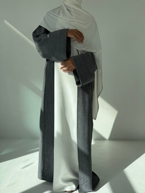 Charcoal textured open Abayah