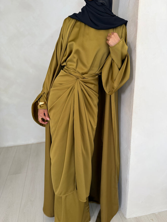 ZAHRA wrap 3-piece set: Olive