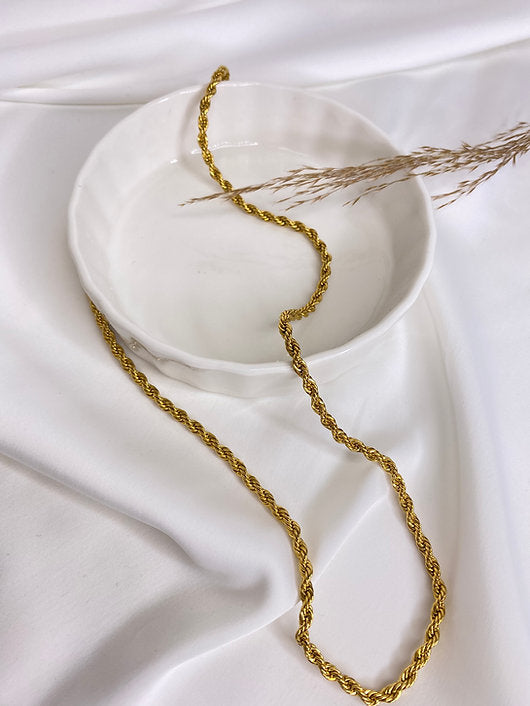 Gold Rope Chain Necklace