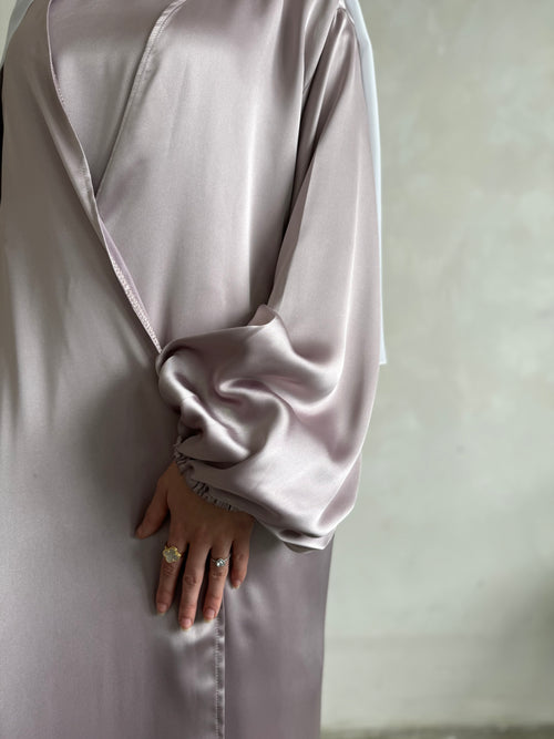 Lavander Satin balloon-sleeve Set