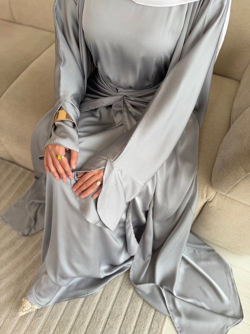 ZAHRA wrap 3-piece set: Sliver