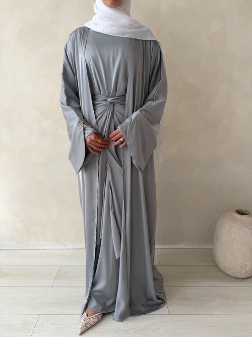 ZAHRA wrap 3-piece set: Sliver