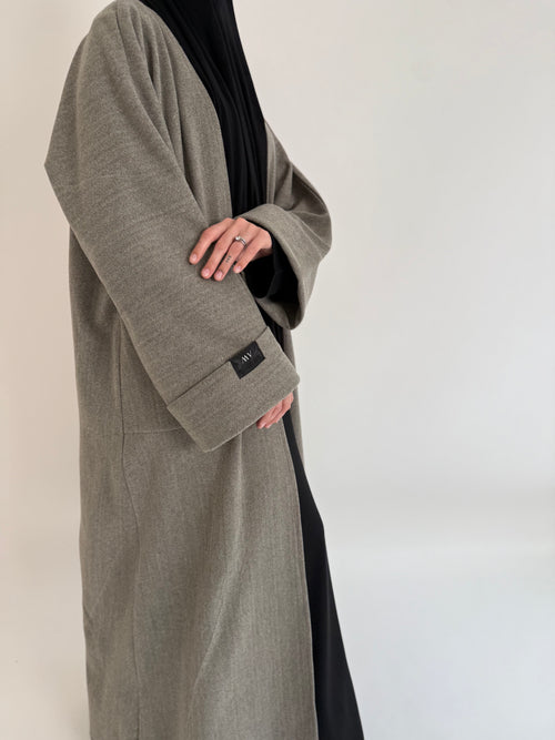 Slate Wool Open abayah