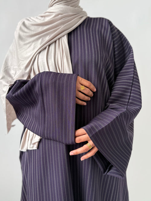 Plum Pinstripe abayah 2.0