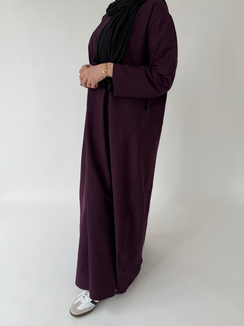 Dark purple narrow sleeve abayah