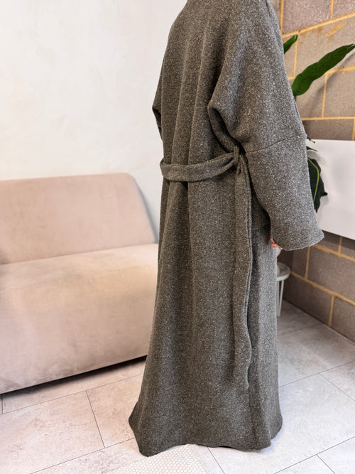 Taupe Wool Coat abayah