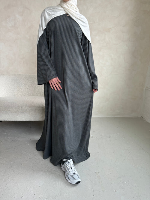 Charcoal ribbed Dress
