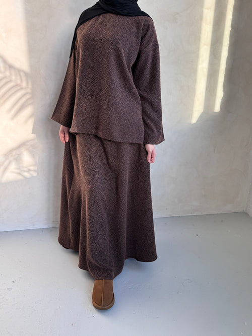 Brown Winter co-ord skirt set