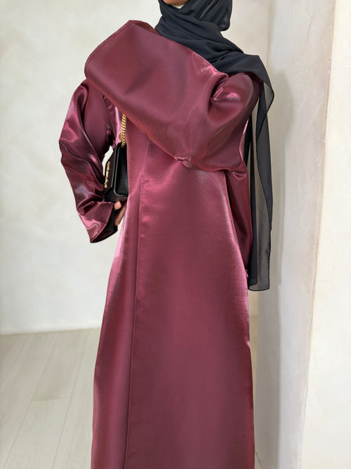 Cherry Organza abayah (3-piece Set)