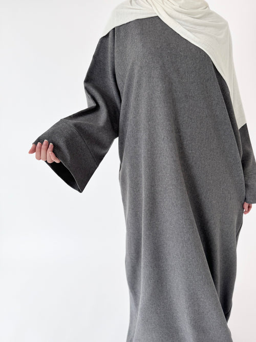 Grey Coat closed abayah