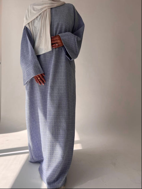 Ocean textured Zip abayah