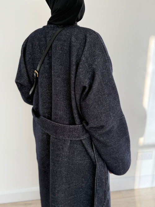 Denim-look Wool Coat abayah
