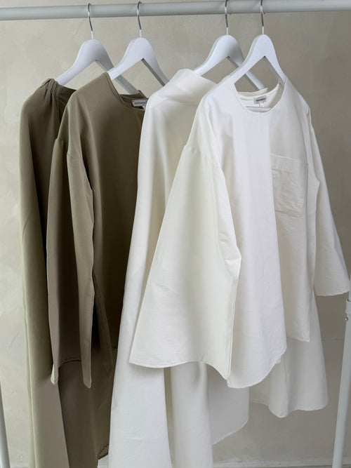 Glacier White pocket skirt set
