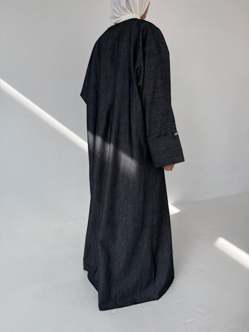 Denim Open Abayah