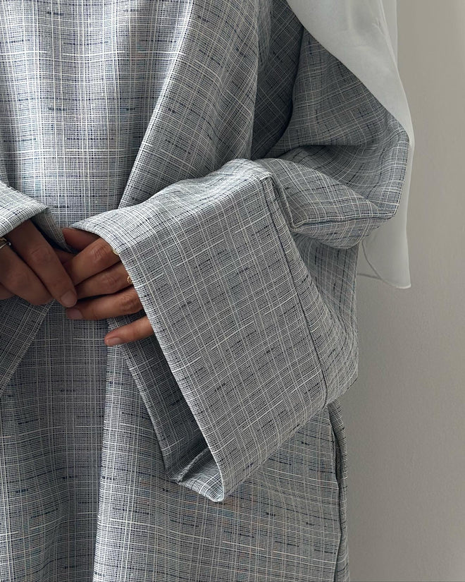 Printed grey abayah