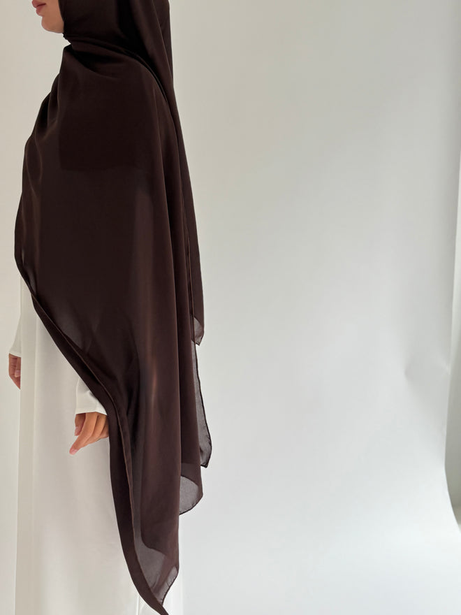 Large Chiffon hijaab: Chocolate
