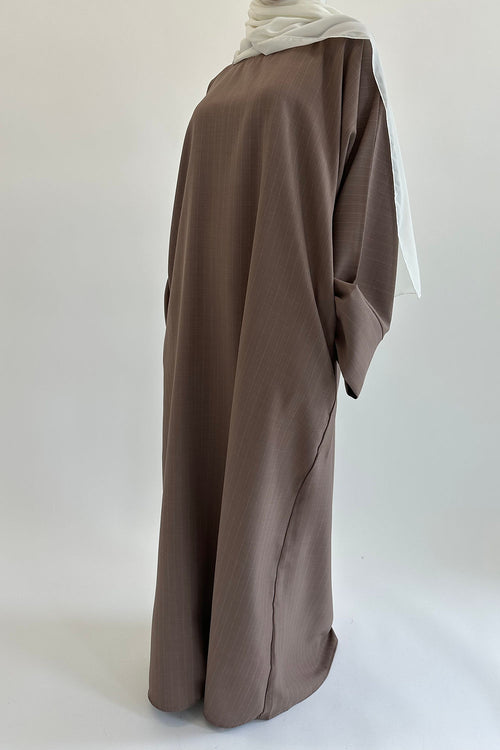 Mocha pinstripe (2.0) abayah Large