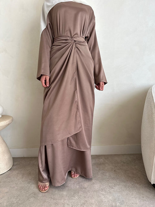 ZAHRA wrap dress: mocha