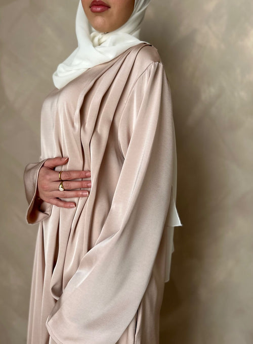Dounia pleated dress: Pale rose