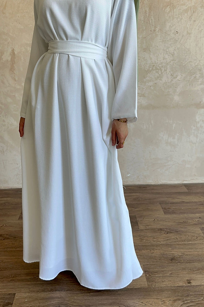 White textured Dress