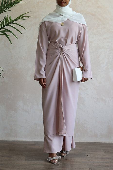 ZAHRA wrap dress: dusky rose