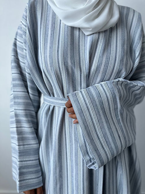 Ocean blue striped Abayah