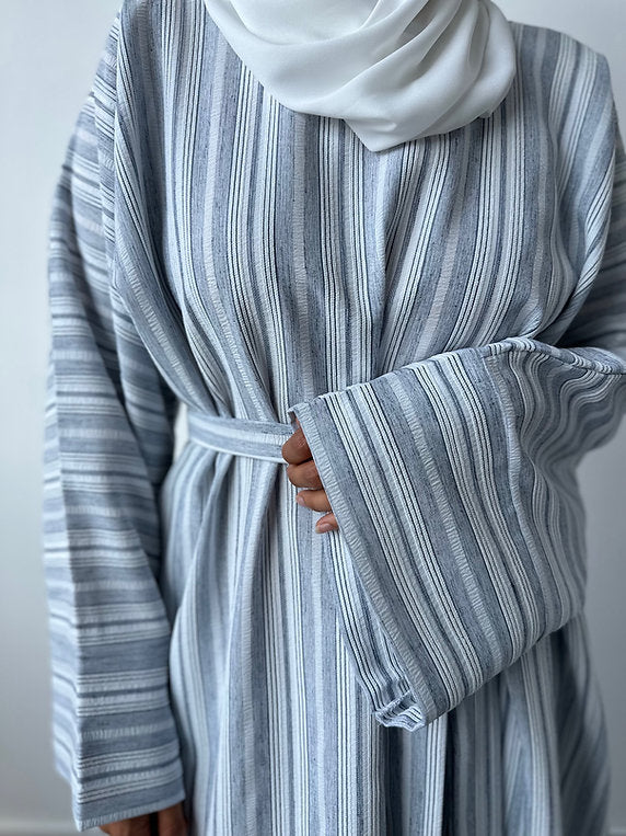 Ocean blue striped Abayah