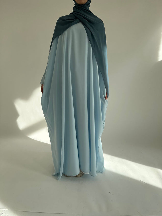 Light blue butterfly abayah