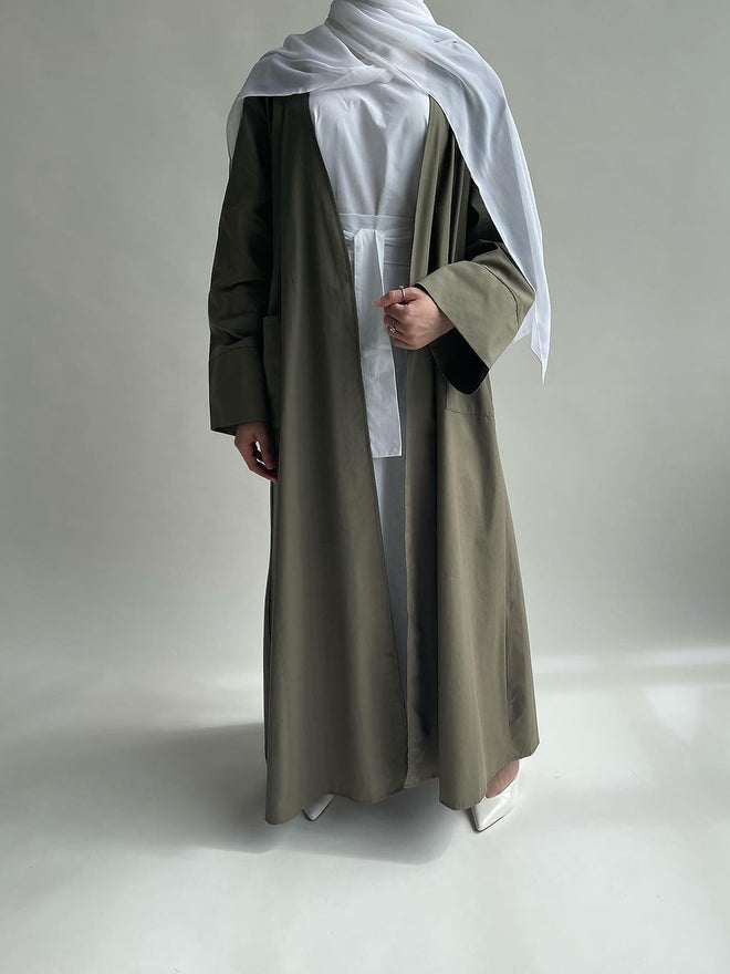 Khaki Cotton abayah set