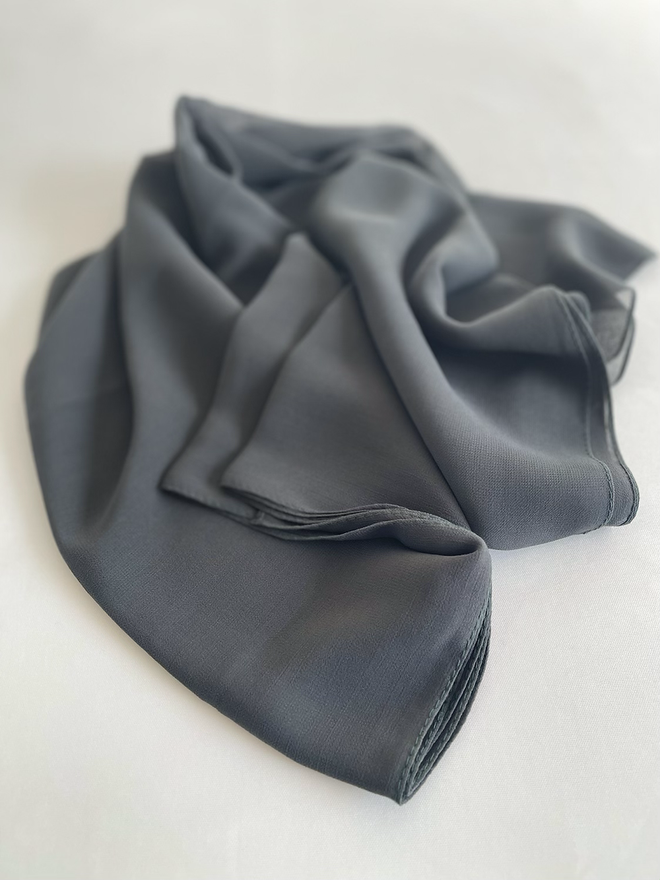 Ash grey chiffon hijaab