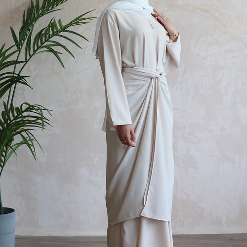 ZAHRA wrap dress ZIP: nude