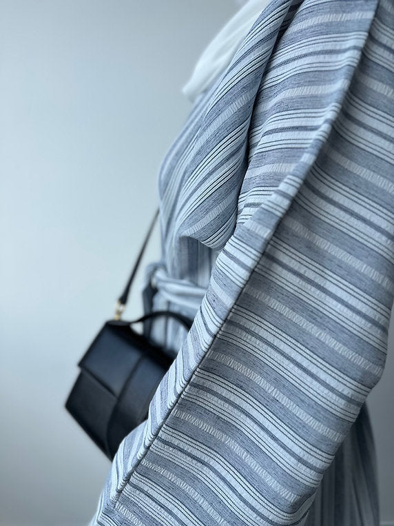 Ocean blue striped Abayah