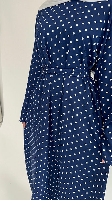 Navy polka dot dress