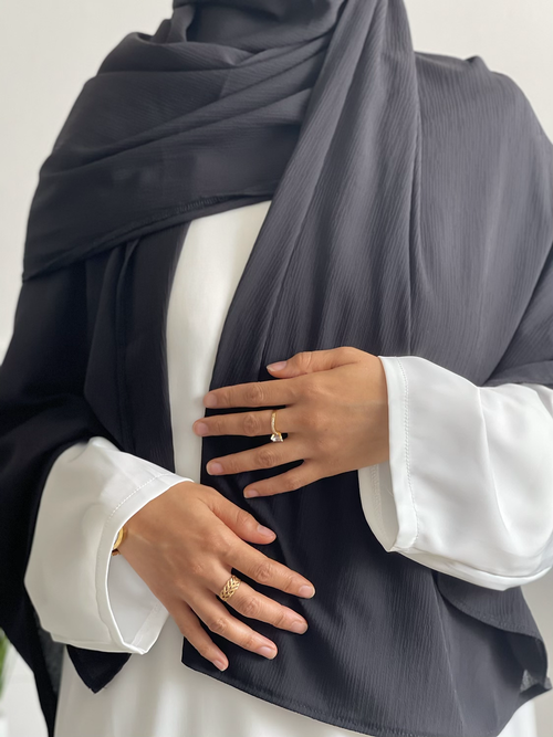 Large textured black hijaab