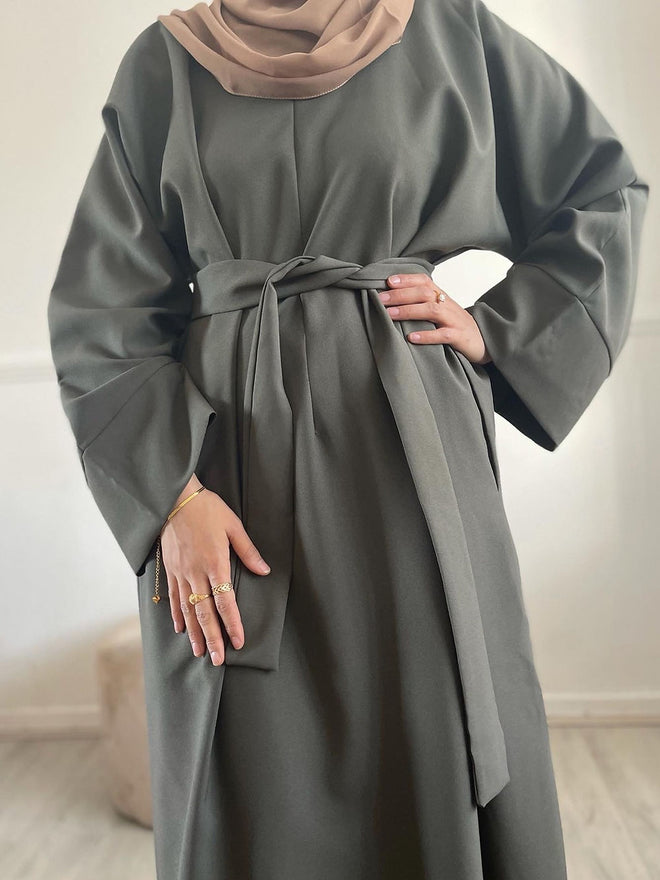 Khaki Basics Zip abayah