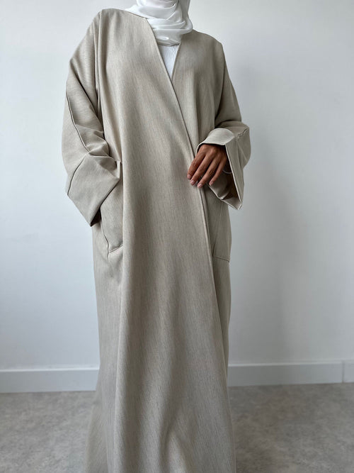 Cream coat abayah 2.0