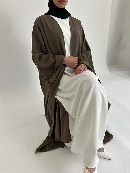 Taupe premium open Abayah