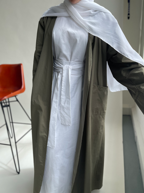 Khaki Cotton abayah set