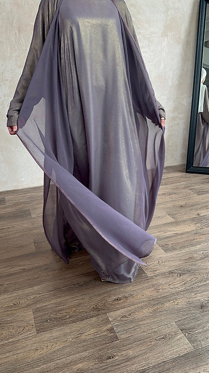 Lilac dirac Kimono open abayah
