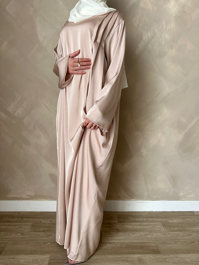 Dounia pleated dress: Pale rose