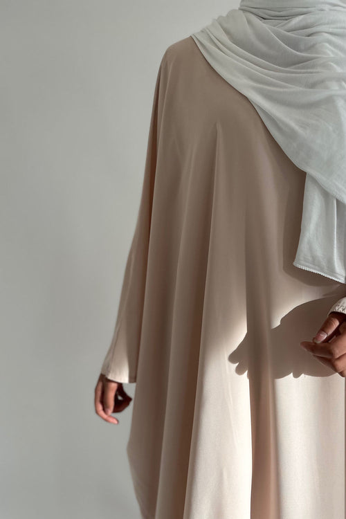 Beige butterfly abayah
