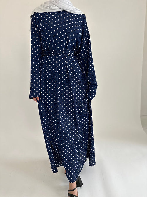 Navy polka dot dress