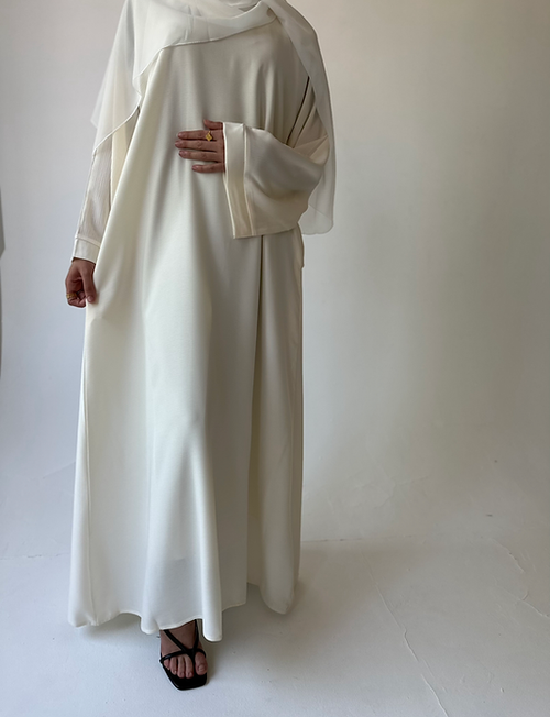 Ivory ripple abayah