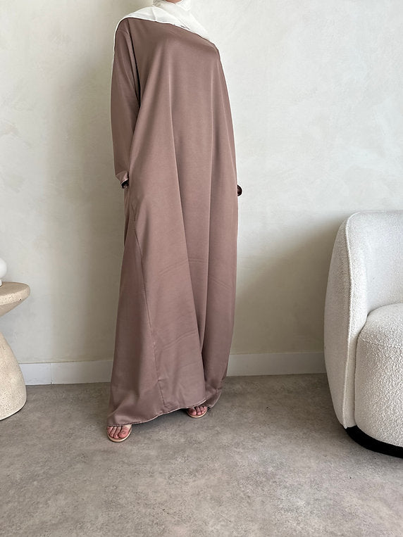 ZAHRA wrap dress: mocha